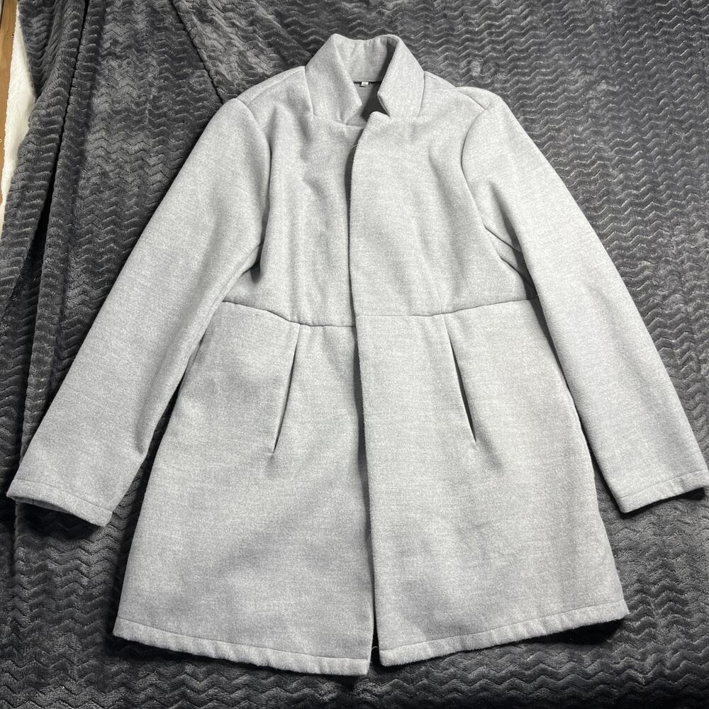 BASIC Light Gray Knit Blend Pea Coat Size XL